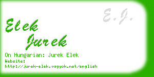 elek jurek business card